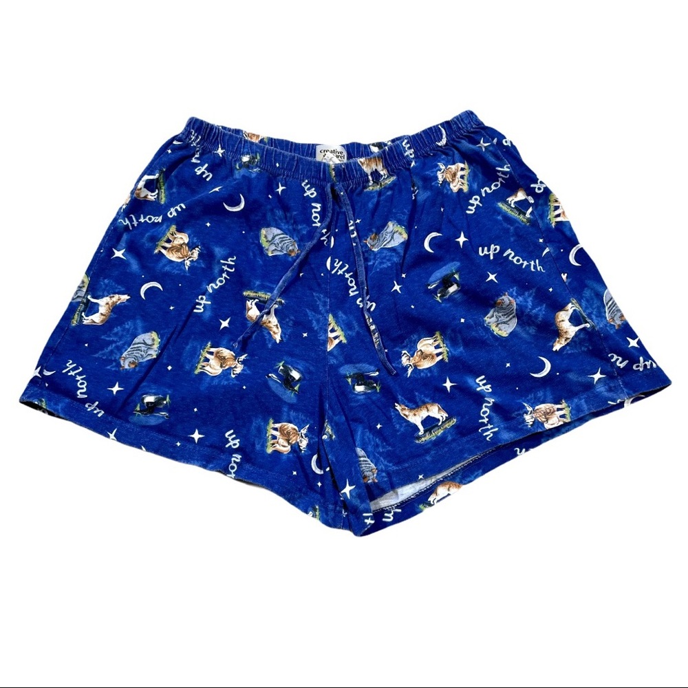 Animal Star Blue PJ Pajama Sleep Shorts Lounge